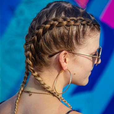 Sleek Double French Braid Hairstyle